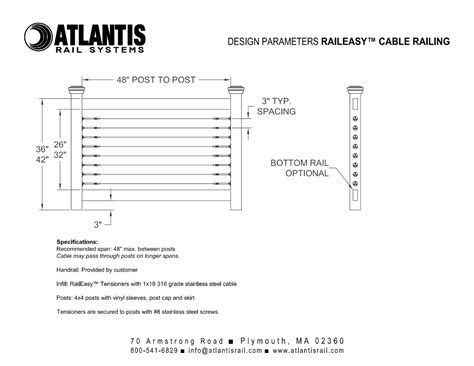 wire deck railing template